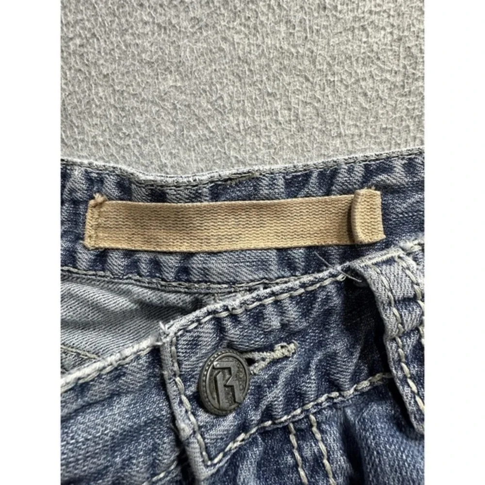Rock &‎ Roll Cowboy Shorts Womens 32 Blue Denim Distressed Frayed Western